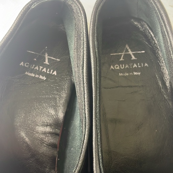 Aquatalia Revy Black Soft Nappa Leather Loafer - Picture 9 of 10